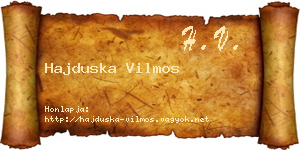 Hajduska Vilmos névjegykártya